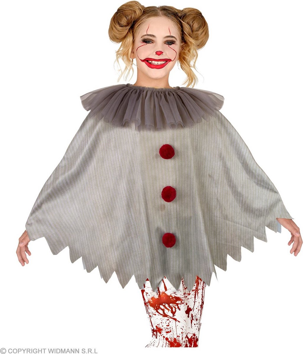 Monster & Griezel Kostuum | Horror Clown Wijze Penny Poncho Kind | One Size | Halloween | Verkleedkleding